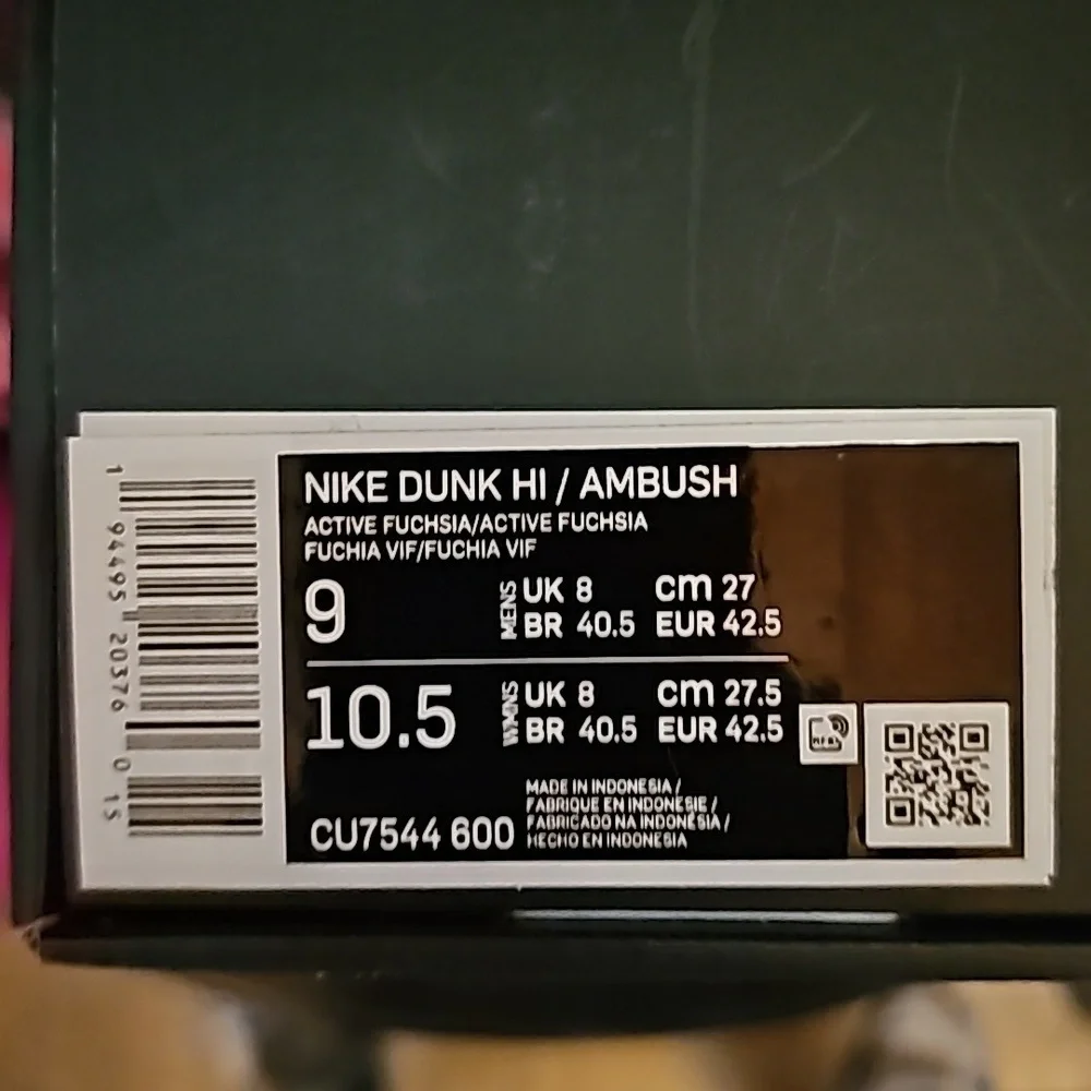 Nike Dunk High x Ambush × Cosmic Fuchsia size 9 men 10.5 women from Goat - Picture 6 of 11